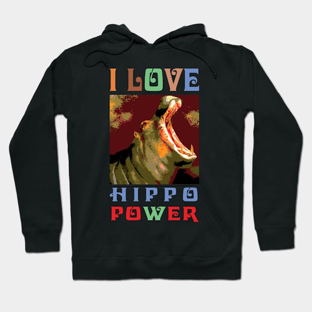 I love Hippo power Hoodie by vandokkumburg